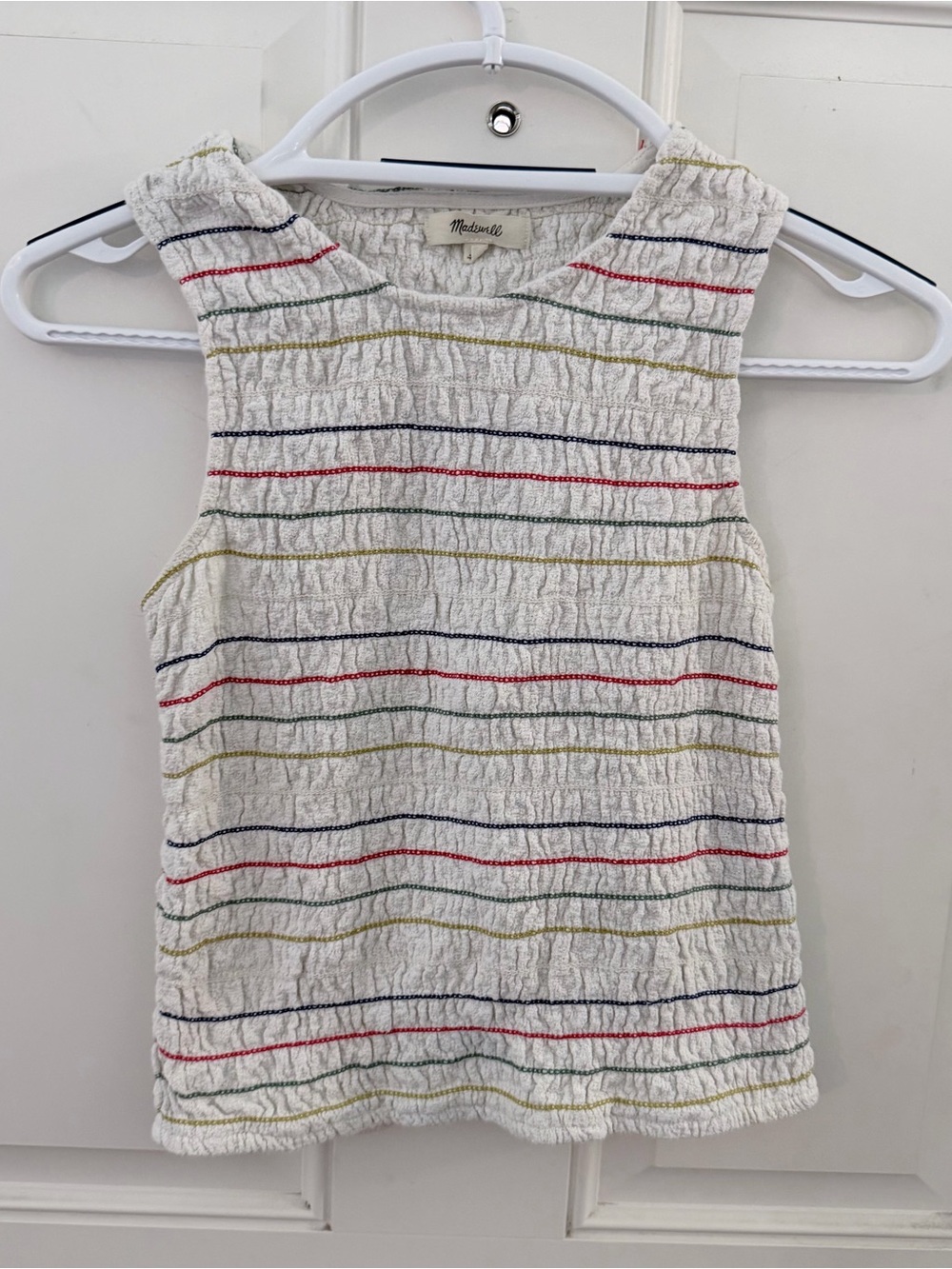 Madewell Tank Top XS | Cream Textured Knit